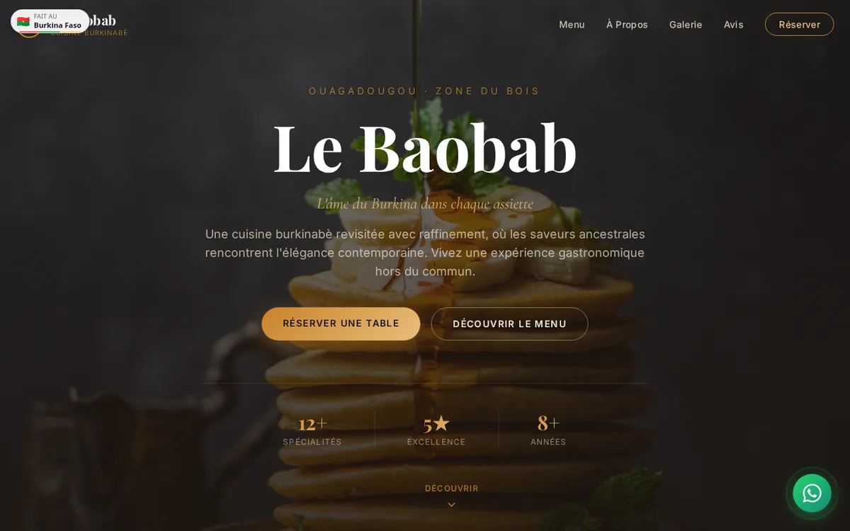 Site web Restaurant